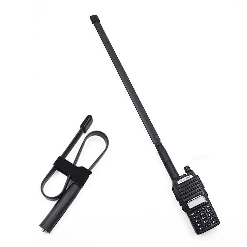 Усиленная складная двухдиапазонная тактическая антенна SMA-F для Baofeng Kenwood 78 см — фото 2