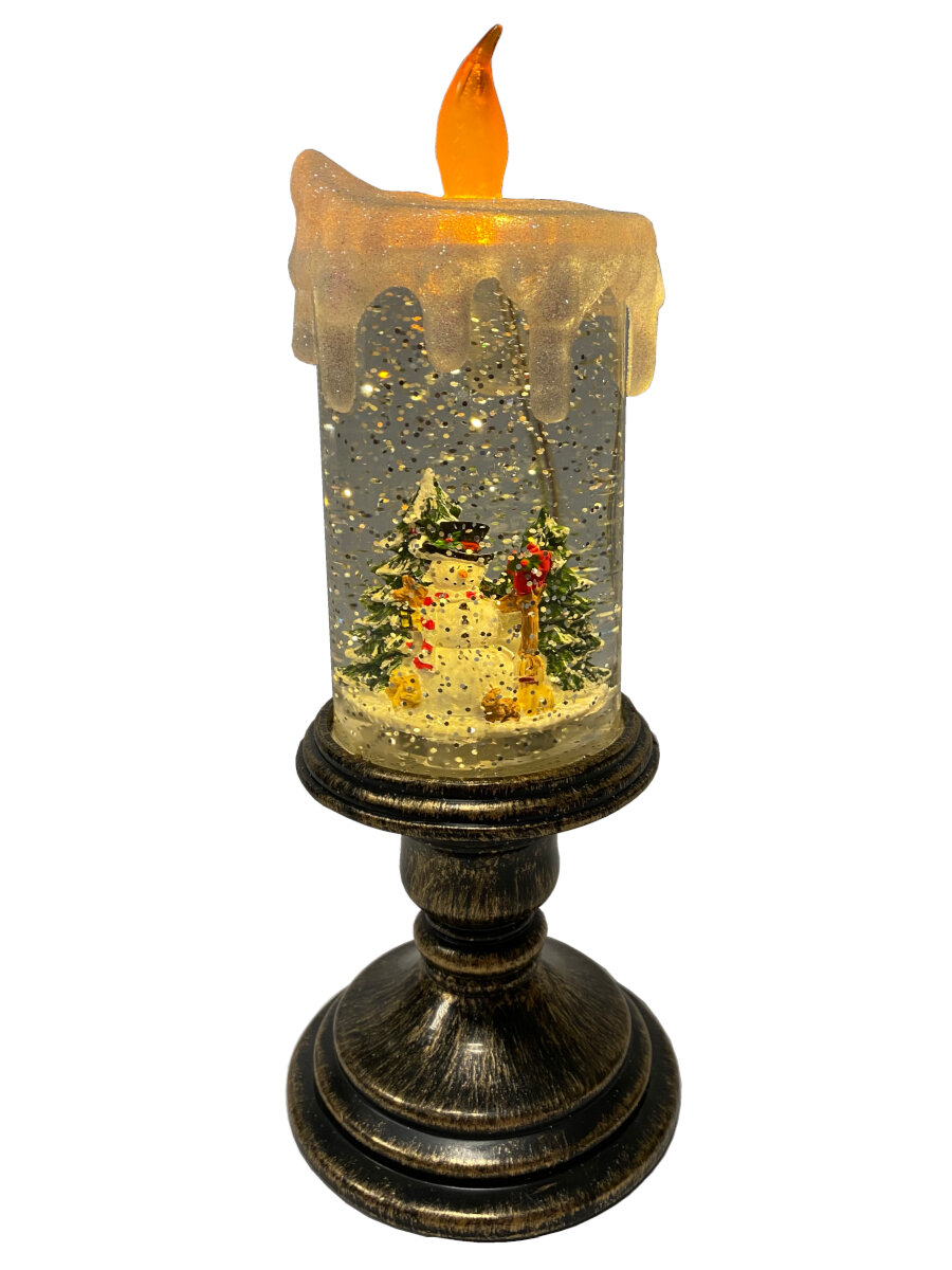 Свеча новогодняя светодиодная Снеговик 26 см