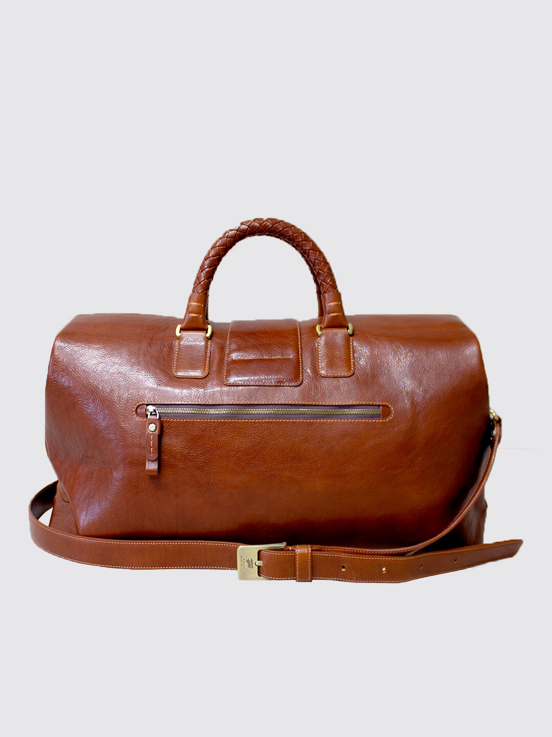 Дорожная сумка кожаная с клатчем в комплекте Bruno Bartello D-0005, коричневая - фотография № 2