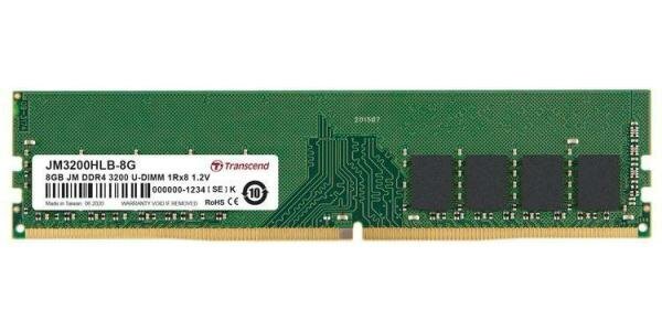 Оперативная память 8Gb (1x8Gb) PC4-25600 3200MHz DDR4 DIMM CL22 Transcend JM3200HLB-8G