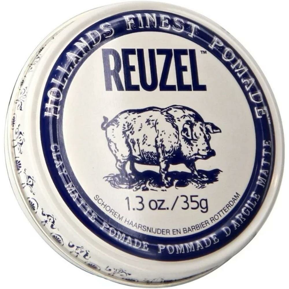 REUZEL Глина Clay Matte Pomade Piglet, сильная фиксация, 35 г.