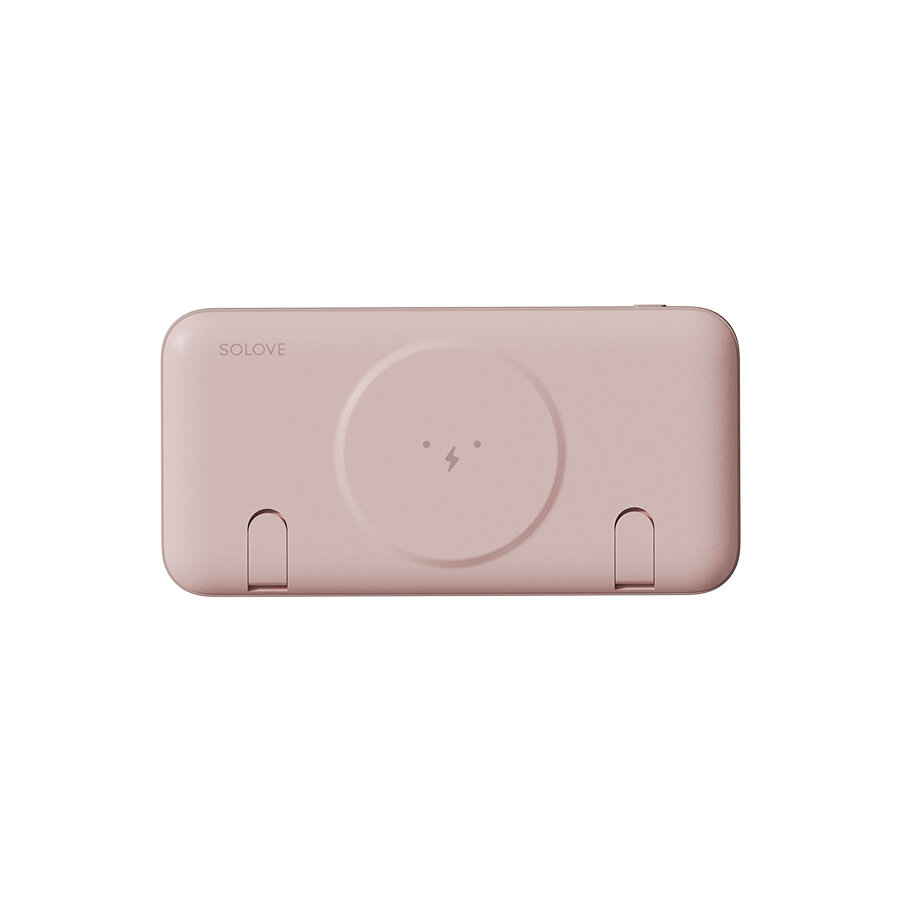Внешний аккумулятор Power Bank Xiaomi SOLOVE 3A USB-A *1 + Type-C *1 (W10 Pink RUS) (русская версия!!), розовый