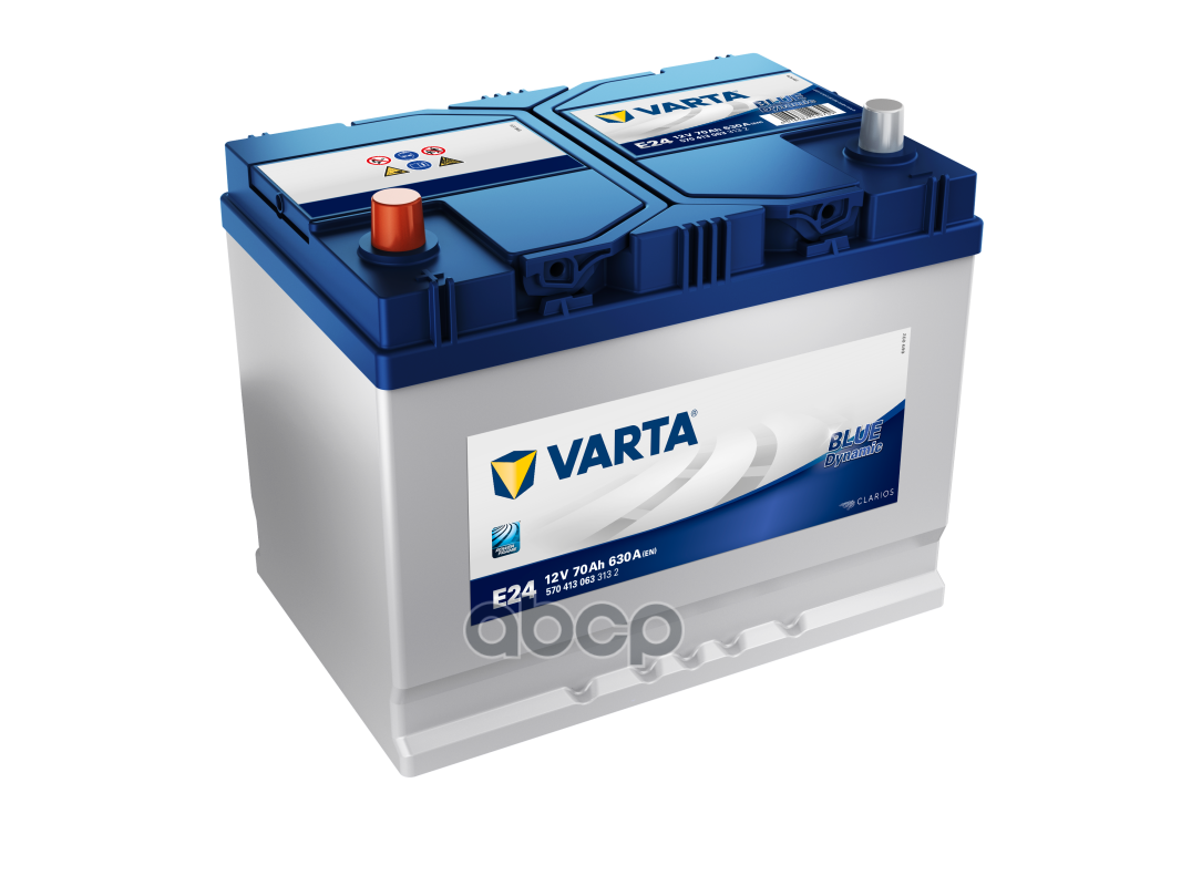 Акб Varta Blue Dynamic Asia 70а/Ч E24 (+/-) 12v 630а 261x175x220 570413063 Varta арт. 570413063