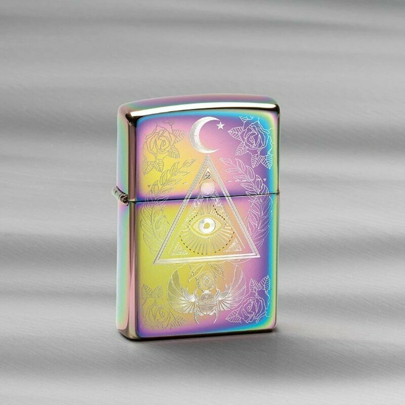 Зажигалка ZIPPO Classic с покрытием Multi Color, латунь/сталь, разноцветная, глянцевая, 38x13x57 мм - фотография № 6