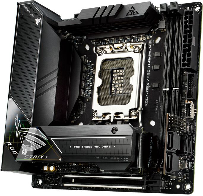 ASUS Материнская плата Asus ROG STRIX Z690-I GAMING WIFI Soc-1700 Intel Z690 2xDDR5 mini-ITX AC`97 8ch(7.1) 2.5Gg RAID+HDMI