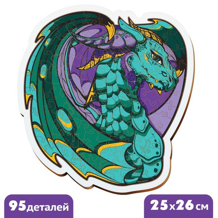 Puzzle Пазл деревянный фигурный «Дракон», в раме