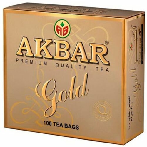 Акбар Чай черный, Gold, 100 пакетиков по 2 гр.