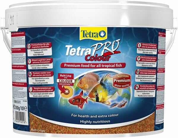 Tetra TetraPro Color Crisps специальный корм для яркого окраса всех видов аквариумных рыб, чипсы 10 л