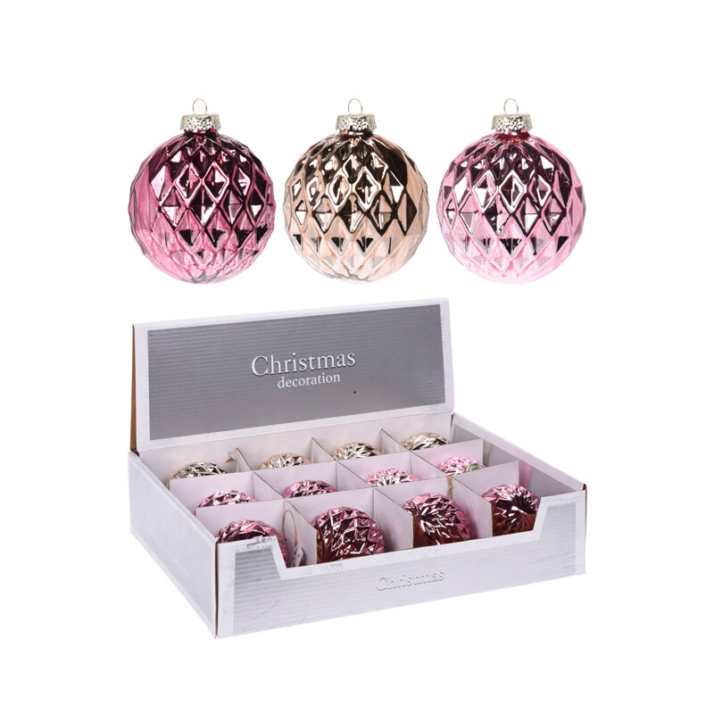 фото Ёлочное украшение Koopman International Pink New Year Розовый Новый Год Шар 1 шт