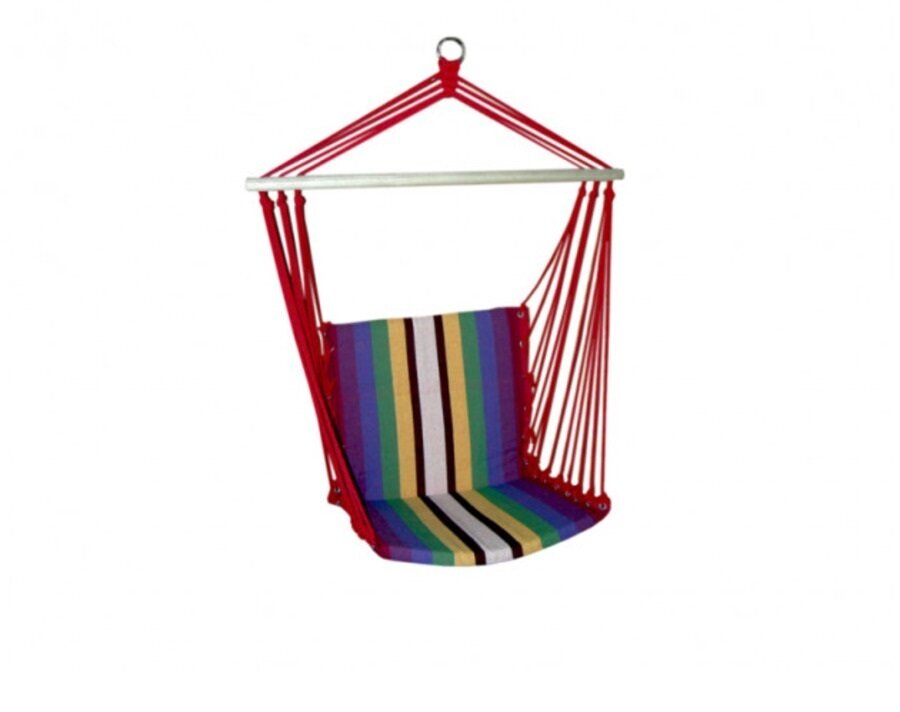 Хлопковое гамак-кресло "Полоска" с перекладиной, 100х50 см (Разноцветный) - фотография № 2