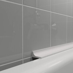 Акриловый плинтус бордюр для ванной BNV ГЛ24 90 сантиметров, серый цвет, глянцевая поверхность