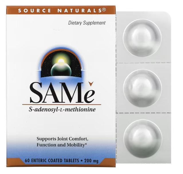 Source Naturals SAMe (Disulfate Tosylate) (дисульфат тозилат) 200 мг 60 таблеток покрытых кишечнорастворимой оболочкой