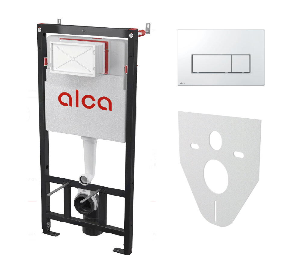 Инсталляция для унитаза Alcaplast 4в1, клавиша M371 белая AM101/1120-4:1 RU M571-0001