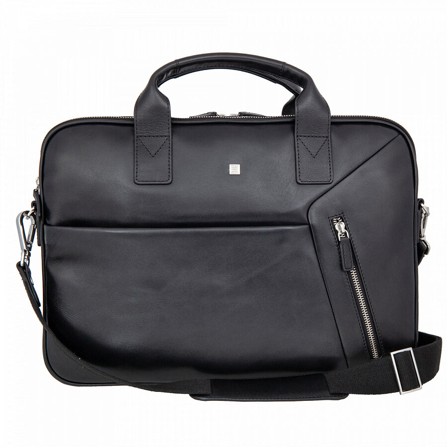 Бизнес-сумка Sergio Belotti 9282 VT Genoa black, А4 формата, горизонтальная, с ручками, черная