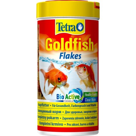 Корм для всех видов золотых рыбок и холодноводных рыб TETRA Goldfish хлопья 250мл