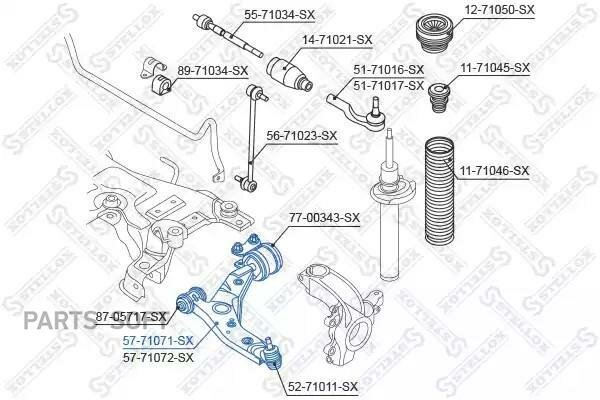 STELLOX 5771071SX 57-71071-SX_рычаг левый!\ Mazda 3 BK all 03 1шт