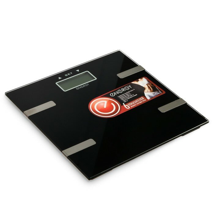Напольные весы Energy Весы напольные ENERGY EN-407, диагностические, до 180 кг, 2хААА, стекло, чёрные