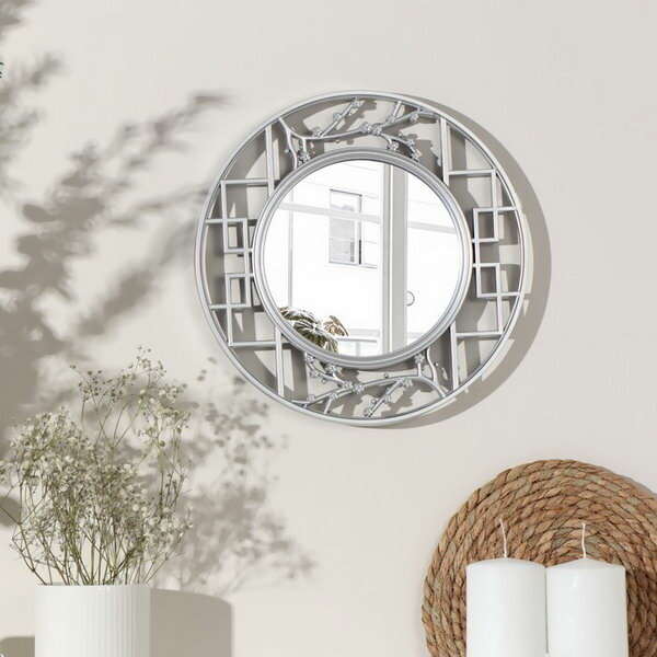Зеркало настенное «Лепесток сакуры» d зеркальной поверхности 175 см цвет серебристый