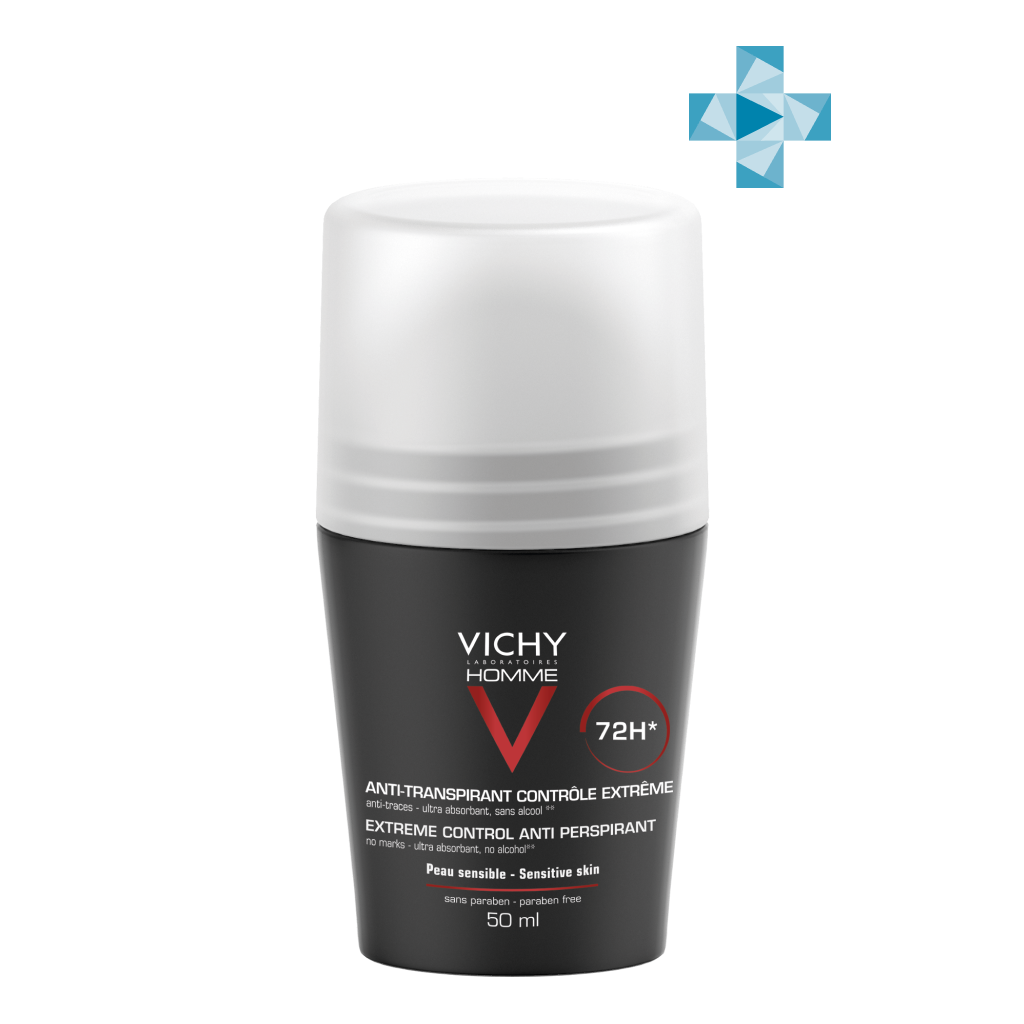 Vichy Homme дезодорант-антиперспирант 72 ч против избыточного потоотделения, 50 мл 1 шт