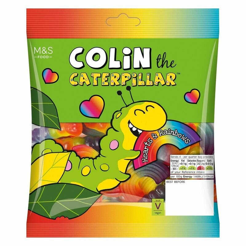 Кондитерский сюрприз-бокс Mark and Spencer Colin the Caterpillar Letterbox Gift Гусеница Колин - фотография № 5