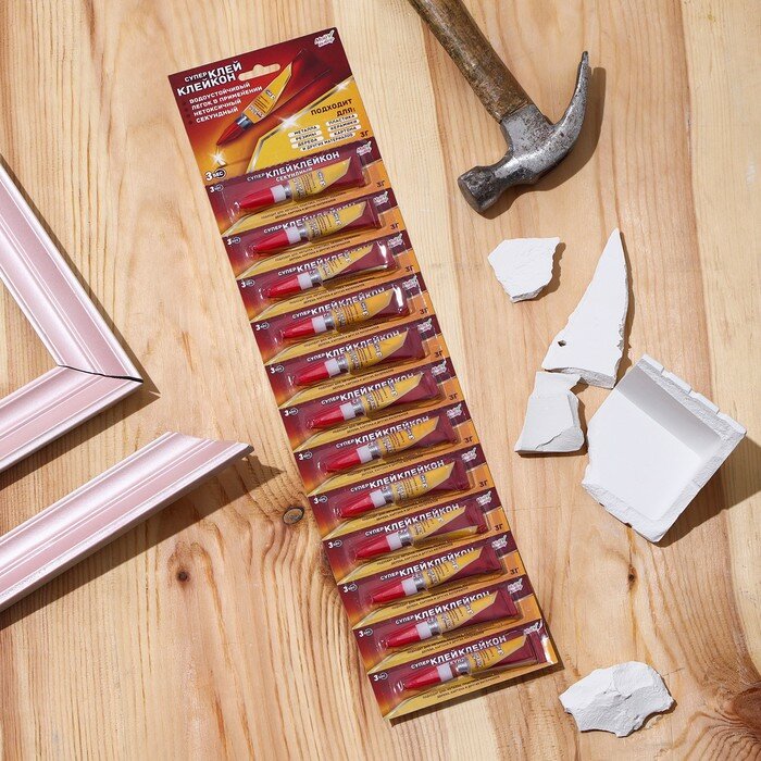 фото Суперклей «Клейкон», секундный, 3 г, набор 12 шт.