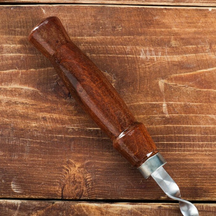Шампур узбекский для шашлыка, с деревянной ручкой, с узором, 50 см, сталь - 2 мм - фотография № 3