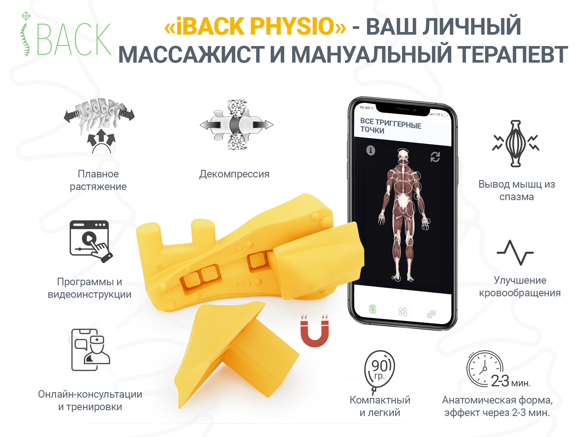 Массажер iBACK PHYSIO - фотография № 2