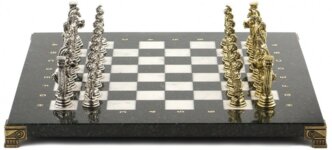 Шахматы "Греко-Римская война" из мрамора (32x32см, вес 7кг)