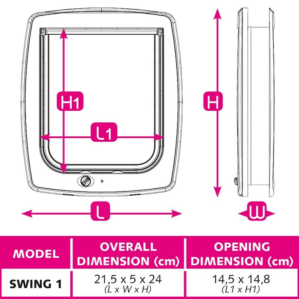 Двери для животных SWING 1 SUPER BASIC, коричневые 21.5х24 см - фотография № 4