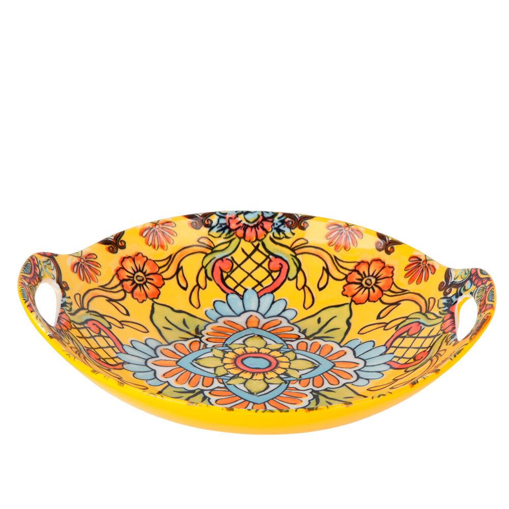фото Блюдо с ручками Arabesque (желтый) 23,5*20*4см. KENG-0860111