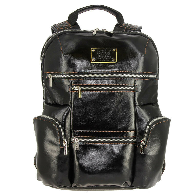 Мужской кожаный рюкзак Versado VD096 black
