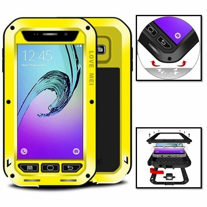 Гибридный чехол LOVE MEI для Samsung Galaxy A3 (2016) SM-A310F (желтый)