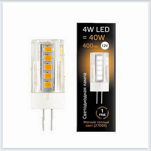 Gauss Лампа светодиодная G4 12V 4W 3000K керамика Gauss 207307104