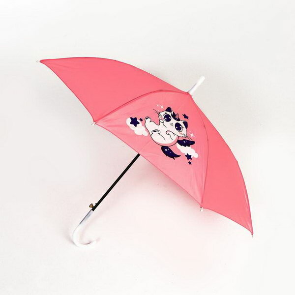 Зонт детский полуавтоматический "Котик-единорожка", d=70см
