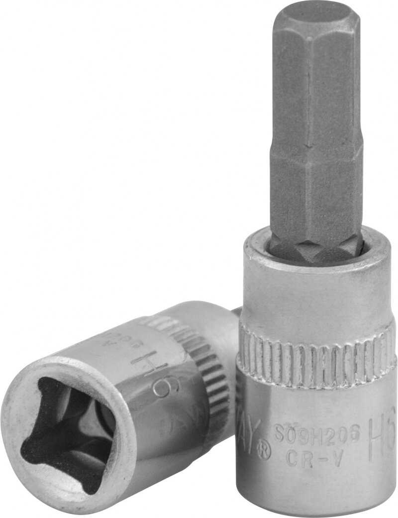 Торцевая головка 1/4"DR с шестигранной вставкой Hex 6 мм, L-37 мм Jonnesway S09H206