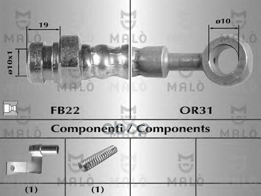 Шланг Тормозной Malo арт. 80478