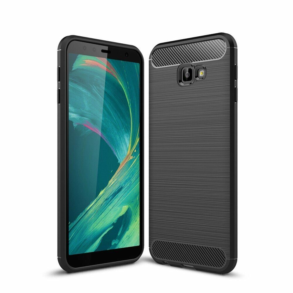 Чехол-накладка Carbon Fibre для Samsung Galaxy J4+ (Plus) (черный)