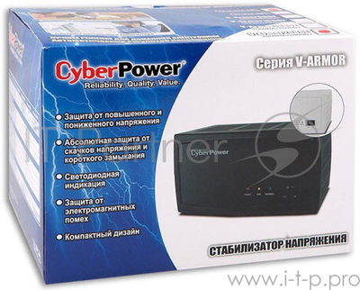 Стабилизатор напряжения CyberPower V-armor 2000E 2000VA/1000W (2 Euro + 1 IEC С13 ) V-armor 2000 .