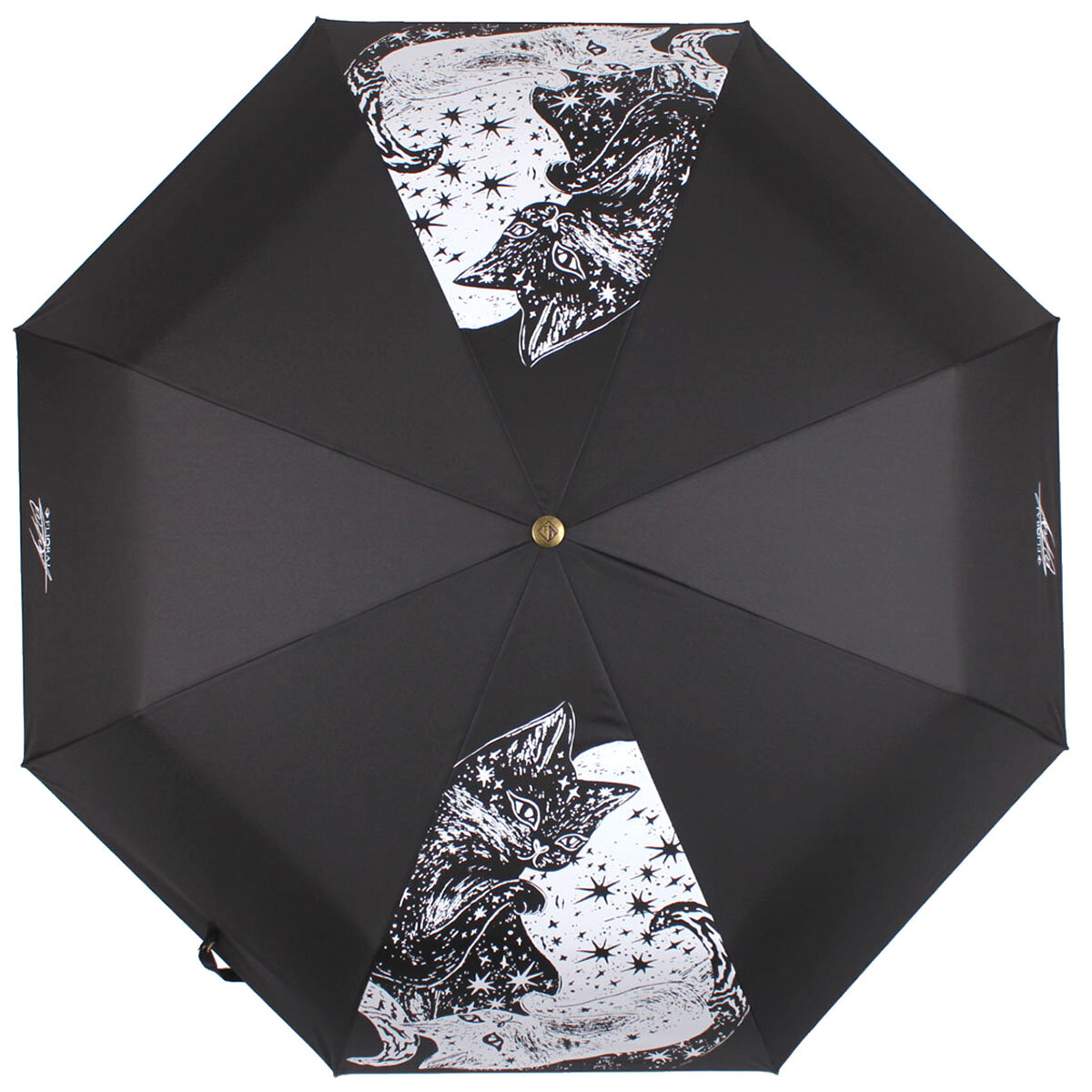 Черный зонт автомат Flioraj 16071 FJ