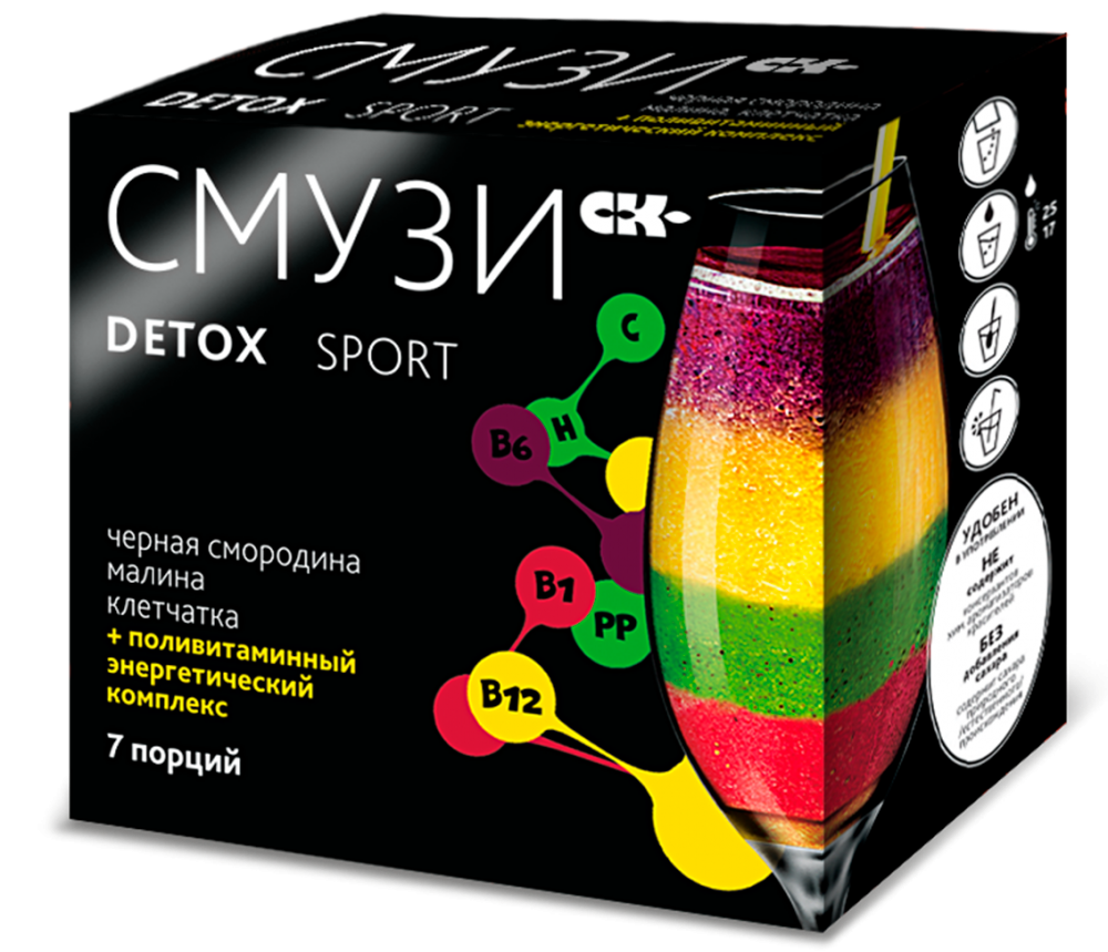 "Смузи СК" "DETOX" SPORT малина и чёрная смородина