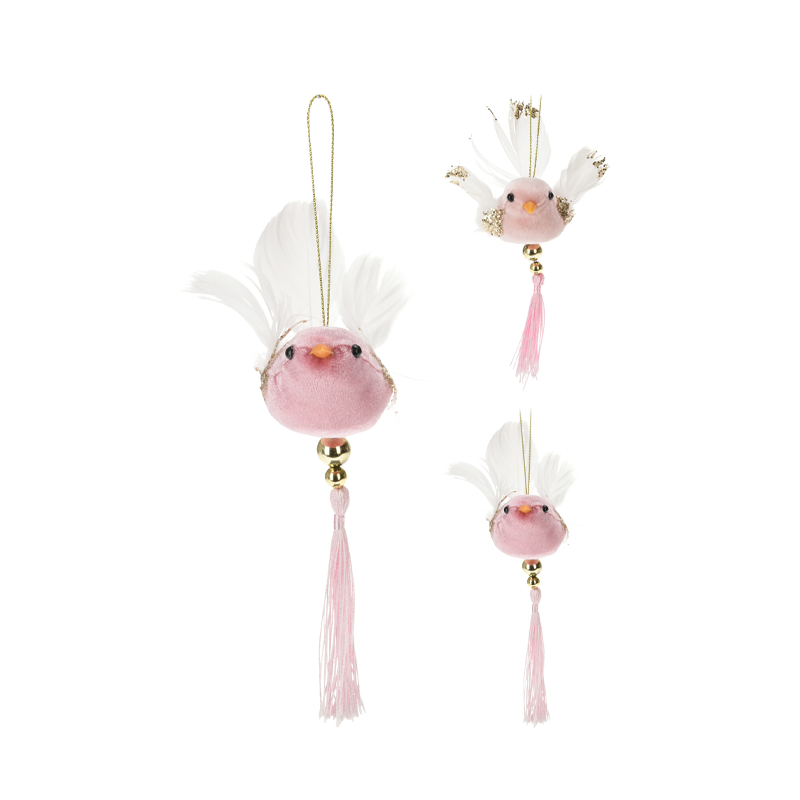 фото Подвесная декорация Home Collection Pink New Year Розовый Новый год Птичка 140х80х50 мм 1 шт