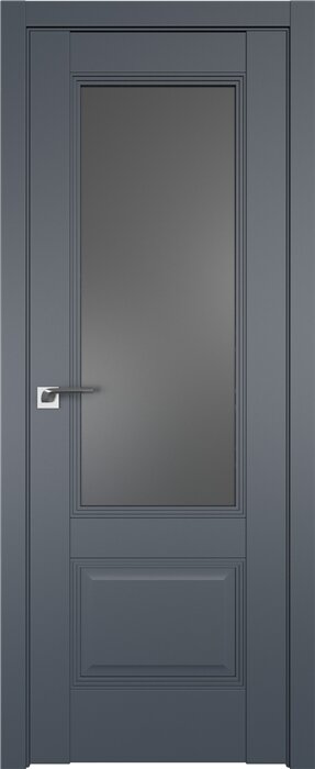 Межкомнатная дверь Профиль Дорс / Модель 67.3U / Цвет Антрацит / Декоративная вставка Графит 200*80