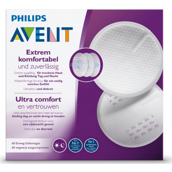 Вкладыши одноразовые для бюстгалтера PHILIPS AVENT Ultra Comfort, 60 шт.