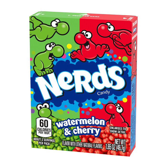 Леденцы Wonka Nerds Cherry + Watermelon со вкусом вишни и арбуза (США), 46,7 г - фотография № 3