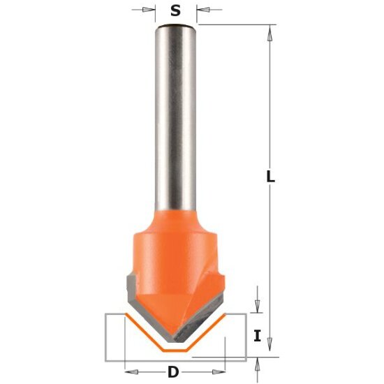 Фреза пазовая CMT 915.001.11, c углом 90гр. (ALUCOBOND) S=8 D=18x7,45