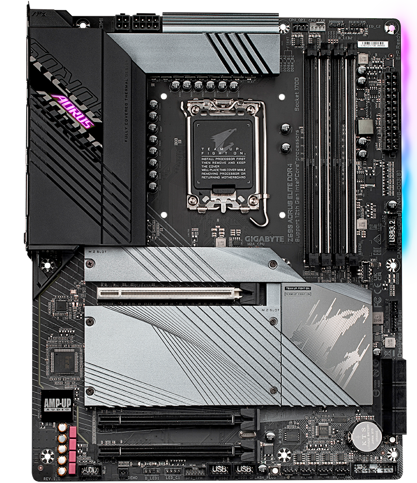 Материнская плата Gigabyte Z690 AORUS ELITE DDR4 Socket 1700, Intel Z690, 4xDDR4, PCI-E 5.0, 2500 Мбит/с, 3xUSB 3.2 Gen1, 2xUSB 3.2 Gen2, USB 3.2 Gen2x2 Type-C, HDMI, DisplayPort, подсветка, ATX