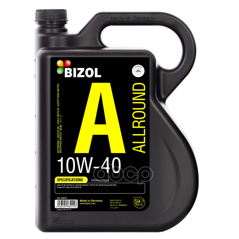 BIZOL Масло Моторное Bizol Allround 10W-40 5Л.