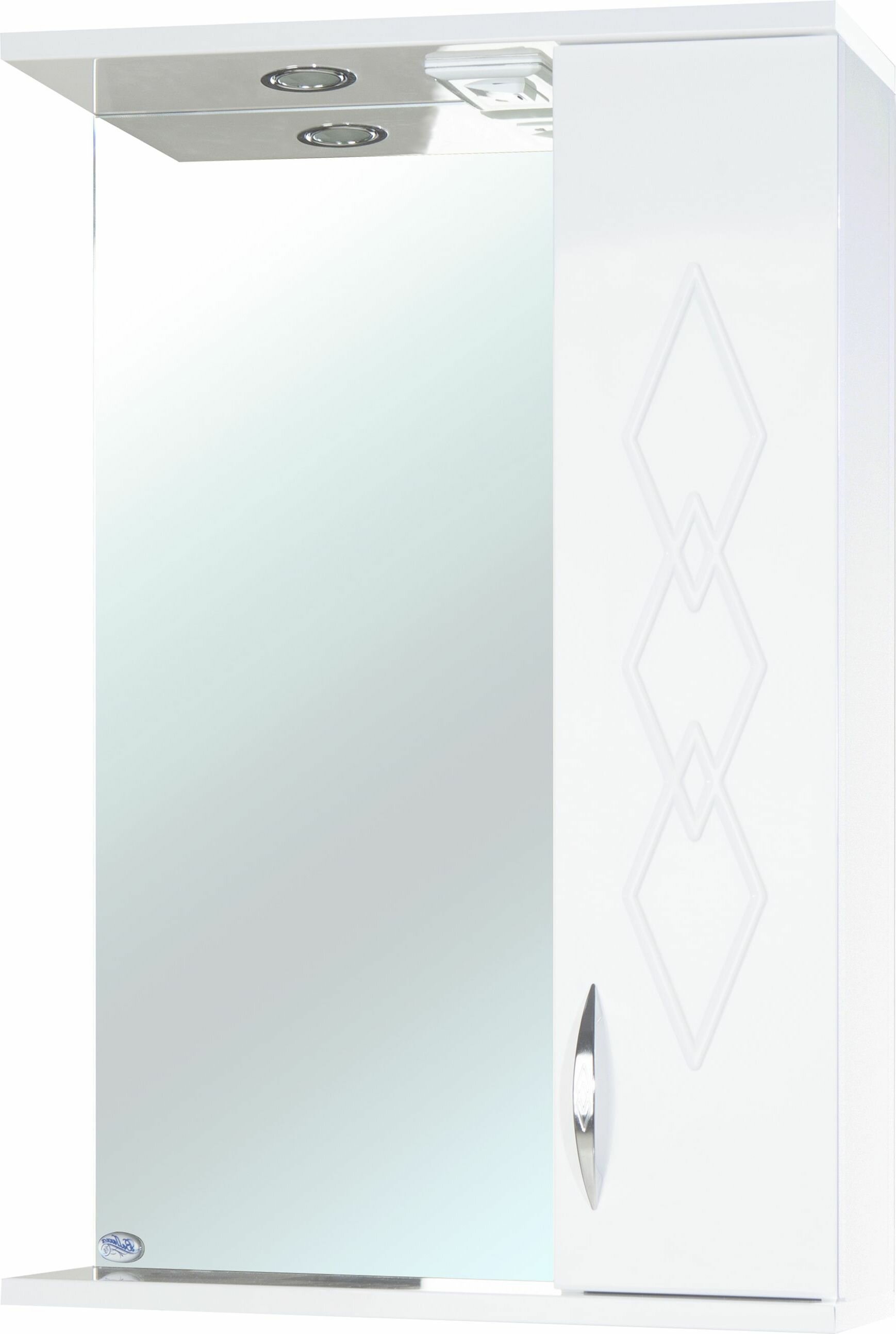 фото Зеркало-шкаф Bellezza Элеганс 55x74 00000004894 правое с подсветкой