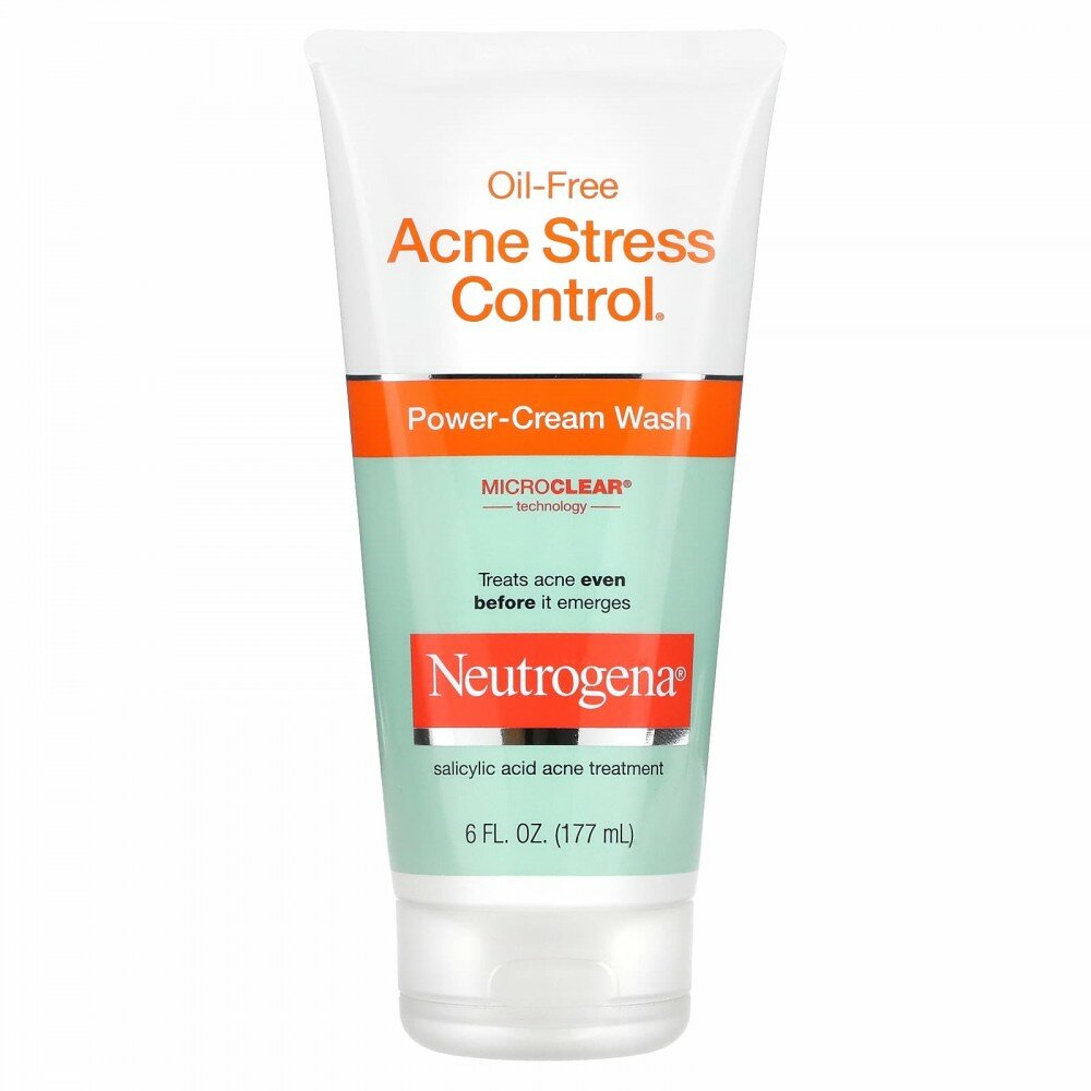 Neutrogena, Безмасляное средство от акне Acne Stress Control, крем для умывания, 6 ж. унц. (177 мл)