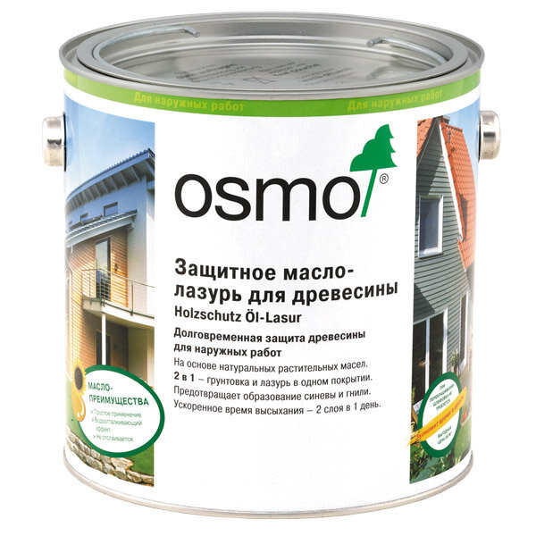OSMO Масло-лазурь Осмо защитное для фасада Osmo Holzschutz-ol-lasur 2,5 л. 900 Белое